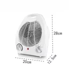 Hordozható Mini Ventilátoros Fűtőtest, 3 különböző fokozattal, 1000W/2000W állítható fűtési teljesítmény, fehér