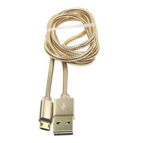 LDNIO adat és töltő kábel LS-24, MicroUSB/USB csatlakozó, 2.1A gyors töltés, 1 méter, aranyszín