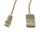 LDNIO Adat- és Töltőkábel LS-24, MicroUSB/USB csatlakozó, 2.1A gyorstöltés, 1 méter, aranyszín