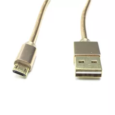   LDNIO Adat- és Töltőkábel LS-24, MicroUSB/USB csatlakozó, 2.1A gyorstöltés, 1 méter, aranyszín
