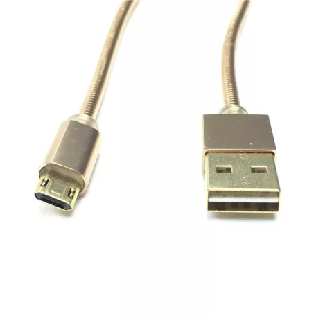 LDNIO Adat- és Töltőkábel LS-24, MicroUSB/USB csatlakozó, 2.1A gyorstöltés, 1 méter, aranyszín