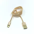 LDNIO Adat- és Töltőkábel LS-24, MicroUSB/USB csatlakozó, 2.1A gyorstöltés, 1 méter, aranyszín