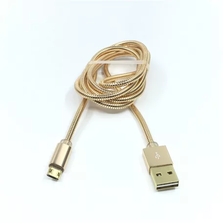 LDNIO Adat- és Töltőkábel LS-24, MicroUSB/USB csatlakozó, 2.1A gyorstöltés, 1 méter, aranyszín
