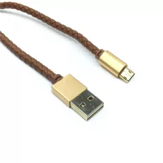   LDNIO Adat- és Töltőkábel LS25, MicroUSB/USB csatlakozó, 2.4A gyorstöltés, 1 méter, arany/barna