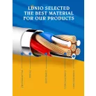 LDNIO Adat- és Tápkábel, LS571, Lightning/USB csatlakozó, 2.4A gyorstöltés, 1 méter, fehér/narancssárga