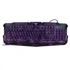   Vezetékes billentyűzet M200, USB, nemzetközi elrendezés, RGB világítás, fekete