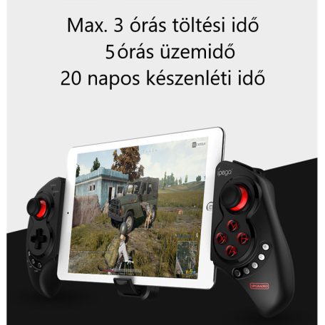 íPega Játék Kontroller, Android/iPhone/Android TV Box/PC/Laptop, telefontartós gamepad, fekete