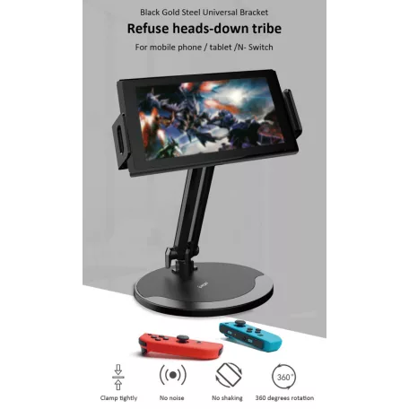 Nintendo Switch-/Tablet-/Okostelefontartó, PG-9158 13-22cm széles, 30cm magas, fekete