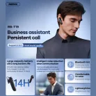 Remax® bluetooth headset, V5.4, zajszűrés, HD mikrofon, akár 10 óra beszélgetés, fekete
