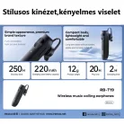Remax® bluetooth headset, V5.4, zajszűrés, HD mikrofon, akár 10 óra beszélgetés, fekete