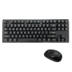   Vezeték nélküli Gaming Billentyűzet + Egér, RF8090, nemzetközi kiosztás, fekete