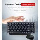 Vezeték nélküli Gaming Billentyűzet + Egér, RF8090, nemzetközi kiosztás, fekete