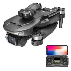   Toys Sky S165 Max Drón, dupla full HD kamera, 2.4G FPV, kefe nélküli motor, élő közvetítés telefonra, 360°-os akadálykerülés, Fekete