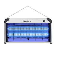   WingRepel® elektromos rovarcsapda, szúnyogirtó, 2x15W-os UV fénycső, alumínium ház, max. 120m² terület, világos szürke