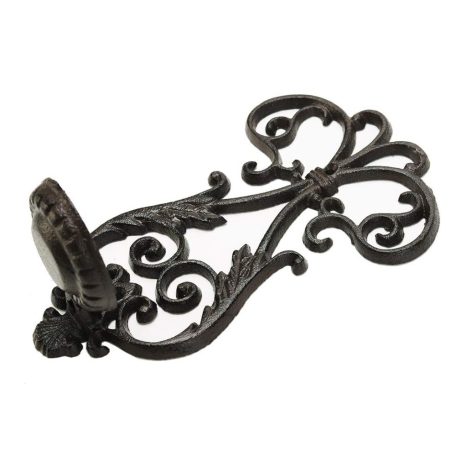 Öntöttvas Fali Gyertyatartó, Vintage hangulatú dizájnnal, fekete