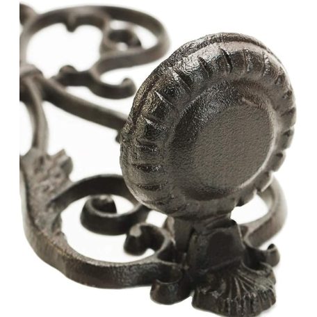 Öntöttvas Fali Gyertyatartó, Vintage hangulatú dizájnnal, fekete