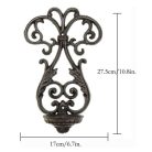 Öntöttvas Fali Gyertyatartó, Vintage hangulatú dizájnnal, fekete