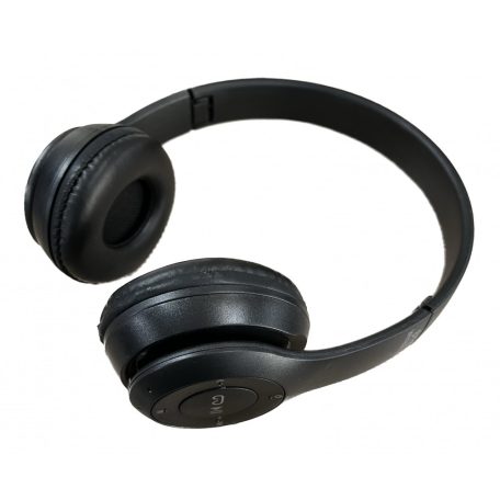 Bluetooth Fejhallgató, beépített mikrofonnal, ST3 hívásfogadás/hangerőszabályzó/számváltó, Bluetooth + MicroSD + FM rádió + 3,5mm jack, fekete