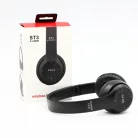 Bluetooth Fejhallgató, beépített mikrofonnal, ST3 hívásfogadás/hangerőszabályzó/számváltó, Bluetooth + MicroSD + FM rádió + 3,5mm jack, fekete