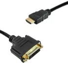 Donji Full HD 1080p DVI-I (anya) -> HDMI (apa) átalakító kábel, 0.3 méter, fekete
