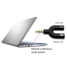 Donji 3,5 mm-es audio csatlakozó elosztó, 2 kimenet: mikrofonhoz és a fejhallgatóhoz, piros