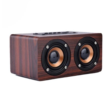 Bluetooth Fa Hangszóró, hordozható, AUX input, MicroSD kártya olvasó, Sötét Barna