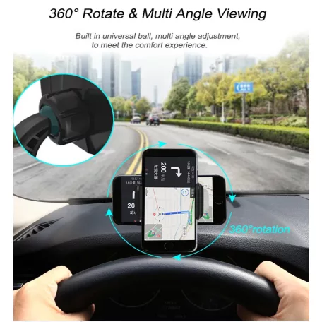 Autós Mágneses Mobiltelefon Tartó, DB-360 műszerfalra helyezhető, fekete