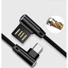 Prémium Adat- és Töltőkábel TB1009, MicroUSB/USB csatlakozó, 2.4A gyorstöltés, 1 méter, fekete