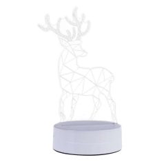   3D LED Karácsonyi Ablakdísz, Rénszarvas formájú színes ünnepi fények, USB-s talppal, 23cm magas