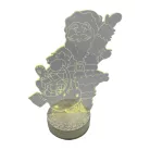 3D LED Karácsonyi Ablakdísz, Mikulás formájú színes ünnepi fények, USB-s talppal, 21cm magas