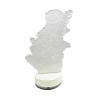 3D LED Karácsonyi Ablakdísz, Mikulás formájú színes ünnepi fények, USB-s talppal, 21cm magas