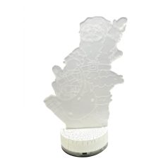   3D LED Karácsonyi Ablakdísz, Mikulás formájú színes ünnepi fények, USB-s talppal, 21cm magas