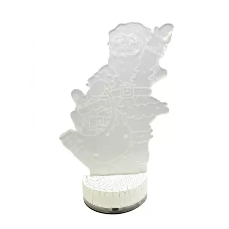 3D LED Karácsonyi Ablakdísz, Mikulás formájú színes ünnepi fények, USB-s talppal, 21cm magas