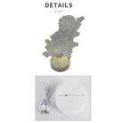 3D LED Karácsonyi Ablakdísz, Mikulás formájú színes ünnepi fények, USB-s talppal, 21cm magas