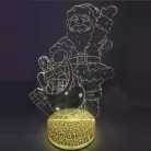 3D LED Karácsonyi Ablakdísz, Mikulás formájú színes ünnepi fények, USB-s talppal, 21cm magas