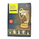 3D LED Karácsonyi Ablakdísz, Mikulás formájú színes ünnepi fények, USB-s talppal, 21cm magas
