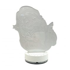   3D LED Karácsonyi Ablakdísz, Mikulás formájú színes ünnepi fények, USB-s talppal, 19cm magas