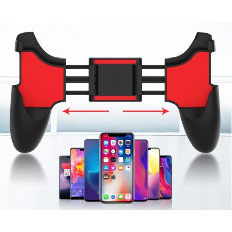 Okostelefon Kontroller, telefon tartó, gamepad fogantyú, 4.7’’- 6.5’’ közötti telefonokkal kompatibilis, piros-fekete