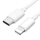 Prémium Adat- és Töltőkábel, Lightning/USB-C csatlakozó, 27W gyorstöltés, 1 méter, fehér színben