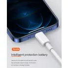 Prémium Adat- és Töltőkábel, Lightning/USB-C csatlakozó, 27W gyorstöltés, 1 méter, fehér színben