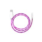 Prémium Adat- és Töltőkábel, Lightning/USB csatlakozó, villogó fény, 2A gyorstöltés, 1 méter, pink