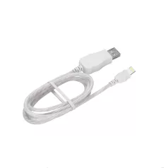   Prémium Adat- és Töltőkábel, Lightning/USB csatlakozó, villogó fény, 2A gyorstöltés, 1 méter, átlátszó borítás, fehér