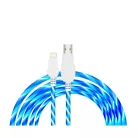 Prémium Adat- és Töltőkábel, Lightning/USB csatlakozó, villogó fény, 2A gyorstöltés, 1 méter, kék