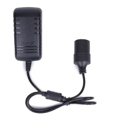   Hálózati Szivargyújtós Átalakító Adapter, AC 230V, DC 12V/3A/36W, szivargyújtóra alakít, stílusos formatervezés, fekete