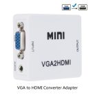 VGA+JackStereo -> HDMI átalakító adapter, 1080p, sztereo videó és audio konverter, fehér
