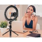 Mini tripod állvány szelfibot, fényképezőgépekhez és telefonokhoz, állítható magasság, fekete