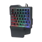K7 egykezes RGB gaming billentyűzet, háttérvilágítás, USB csatlakozó, Fekete