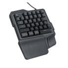 K7 egykezes RGB gaming billentyűzet, háttérvilágítás, USB csatlakozó, Fekete