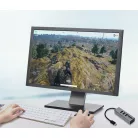 3in1 USB elosztó és kártya olvasó (USB3.0->3xUSB3.0,MicroSD/TF,SD), támogatja a MicroSD/TF és SD kártyákat, USB3.0, Ezüst