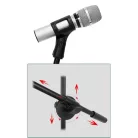 Professzionális Asztali LED Selfie Ring/Körfény, Ø16cm, fotó, videó, live stream, 2xTelefontartóval, 1xMikrofontartó, fekete állvány